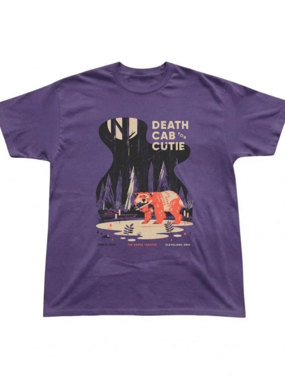 Purple Death Cab for Cutie Bear Graphic Tee